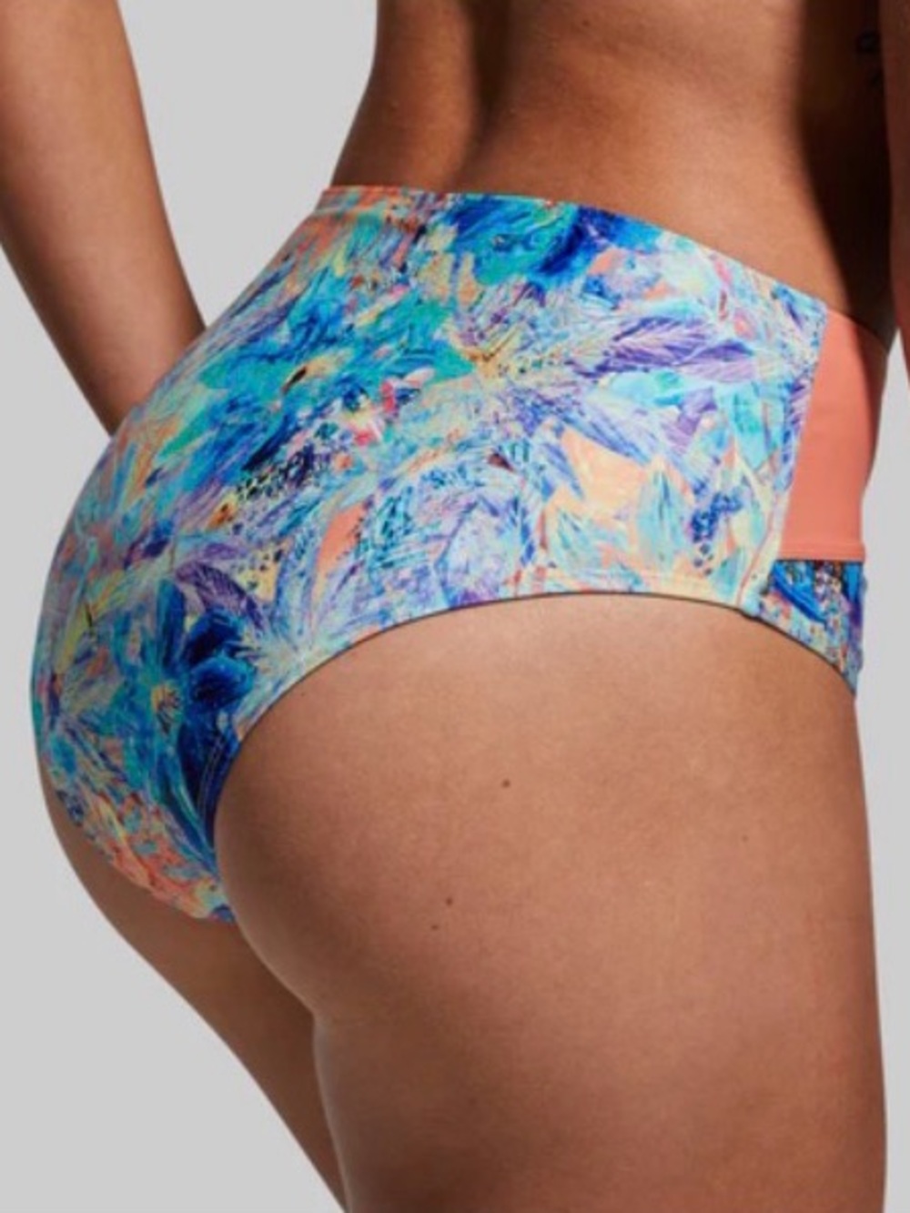 Born Primitive Tropics Bikini Bottom (Iridescent Iris/Bright Blue/Flame) Large